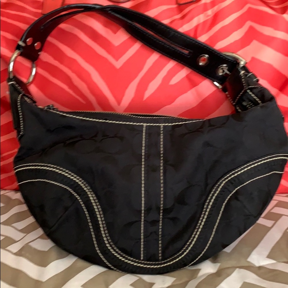 Coach signature shoulder  purse